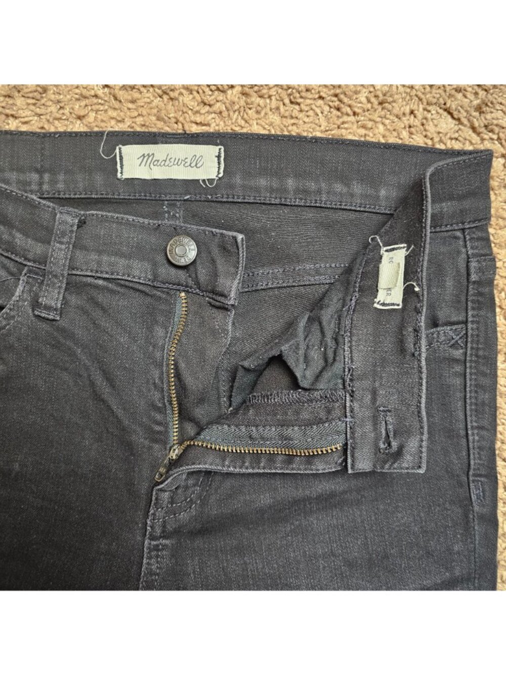 Madewell Jeans Womens 26 28x27 Black Roadtripper Skinny Denim Stretch - Picture 3 of 8